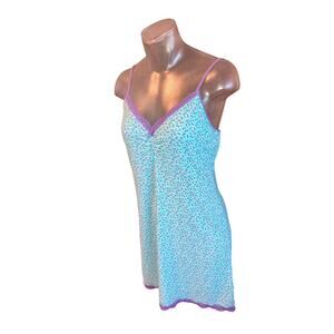 Vintage VICTORIA'S SECRET Floral Chemise Babydoll SHELF BRA Lace Trim Cami Y2K M